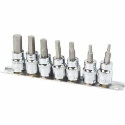 ToolPRO Hex Bit Socket Set - 3/8 Inch Drive, Metric, 7 Pieces