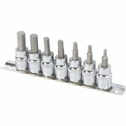 ToolPRO Hex Bit Socket Set - 3/8 Inch Drive, SAE, 7 Pieces