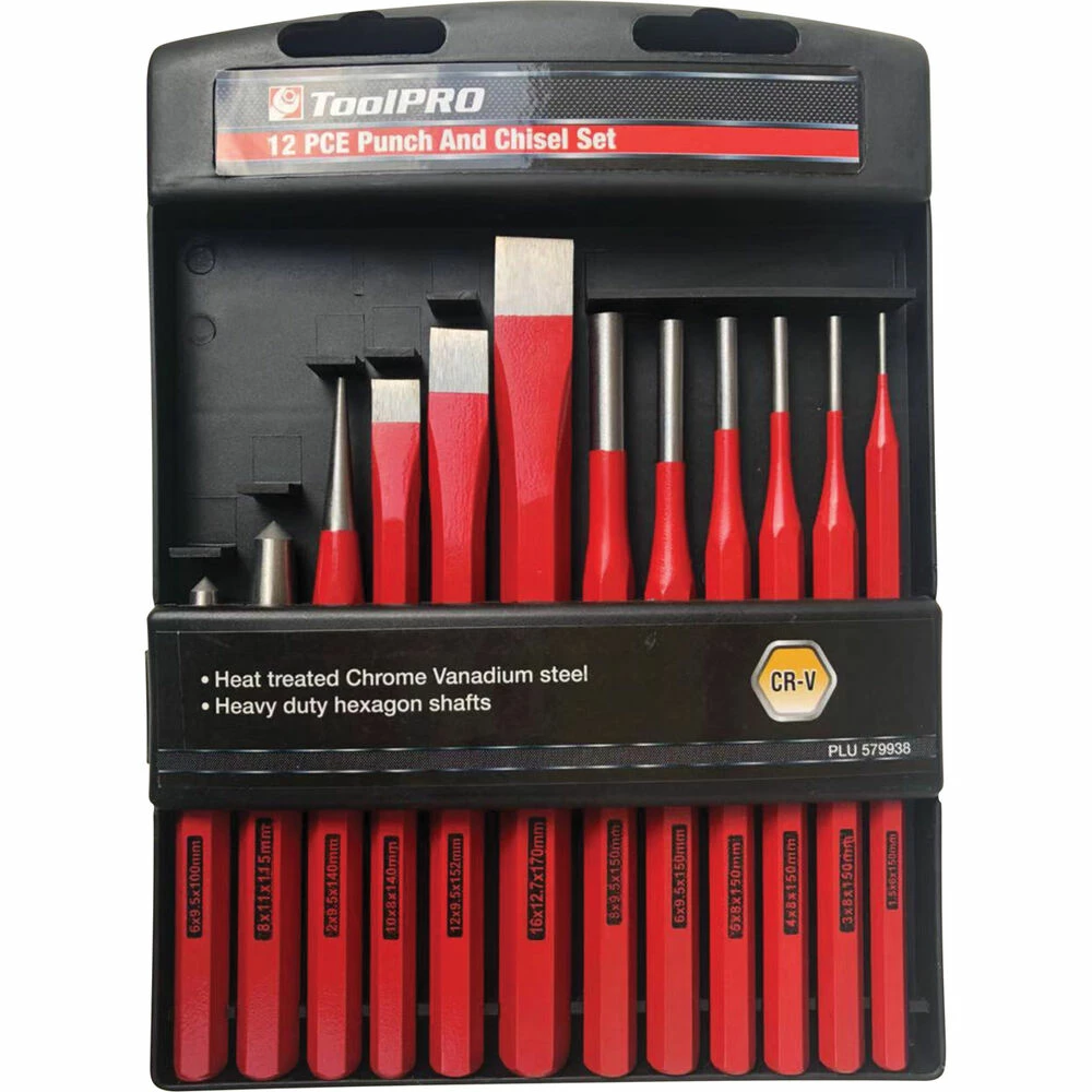 ToolPRO Punch & Chisel Set 12 Piece 1 ToolPRO Punch & Chisel Set 12 Piece