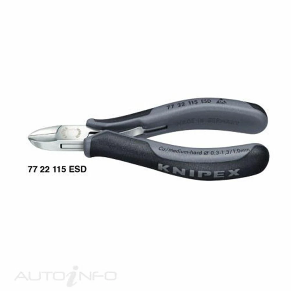 Knipex Electronics Diagonal Cutter ESD - 115mm - 7722115ESD 1 Knipex Electronics Diagonal Cutter ESD - 115mm - 7722115ESD