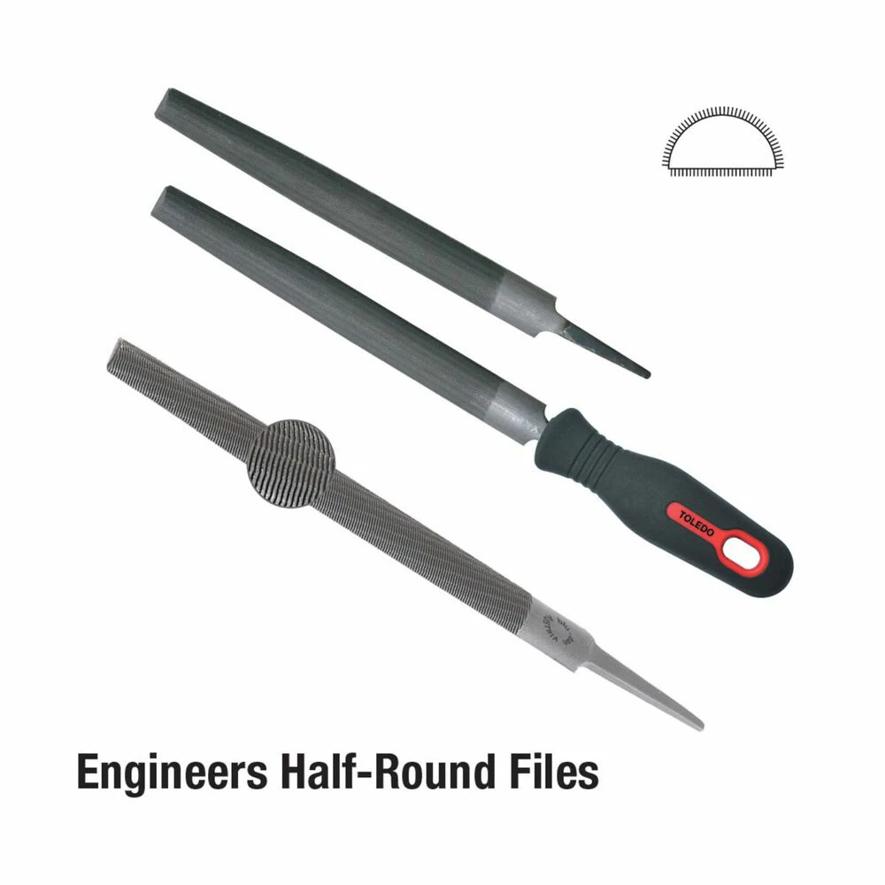 Toledo File Half Round 2nd Cut - 100mm - 04HR02CD 1 Toledo File Half Round 2nd Cut - 100mm - 04HR02CD