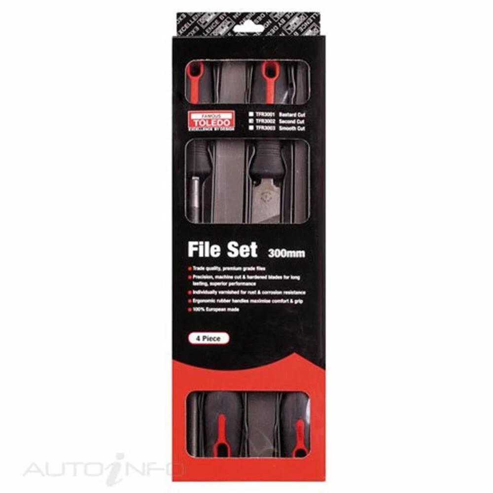 Toledo File Set 2nd Cut - 4 Piece, 300mm - TFR3002
